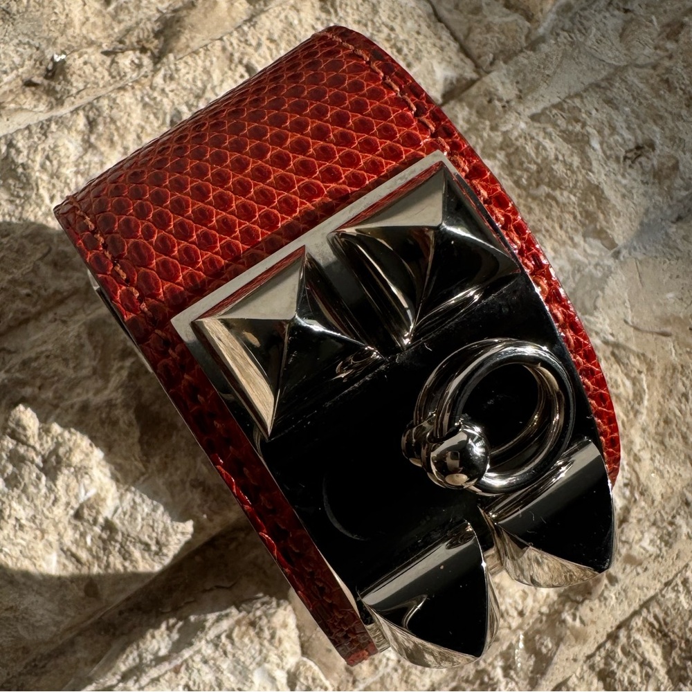 Hermes sanguine lizard collier de Chien CDC bracelet box - Picture 13 of 16